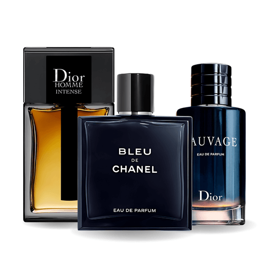 Juego de 3 perfumes | Sauvage Dior, Bleu de Chanel, Dior Homme Intense 100 ml